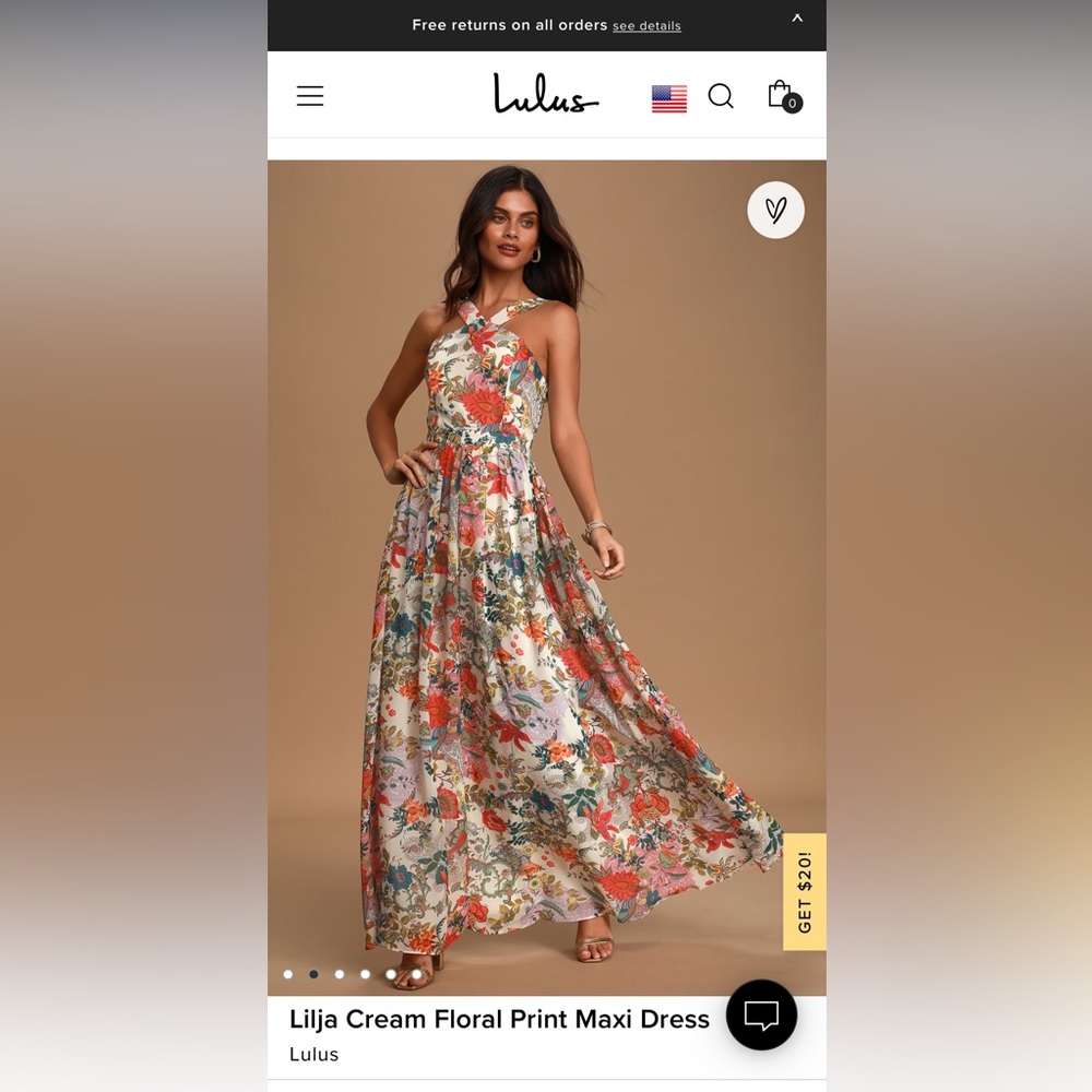 Lulus Lilja maxi dress size XL